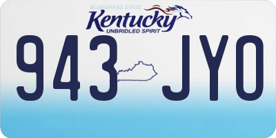 KY license plate 943JYO