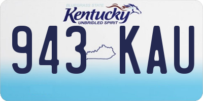 KY license plate 943KAU