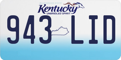 KY license plate 943LID