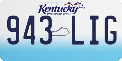 KY license plate 943LIG
