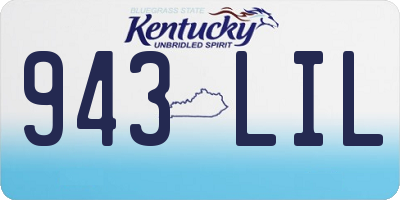 KY license plate 943LIL