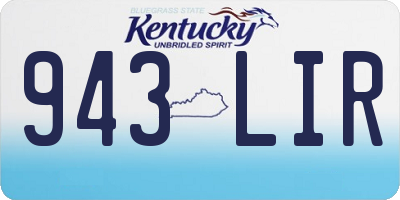 KY license plate 943LIR
