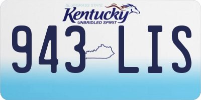 KY license plate 943LIS