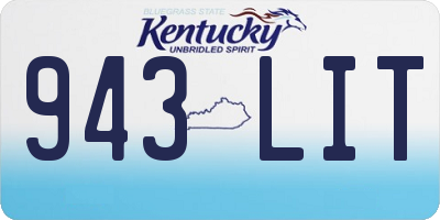 KY license plate 943LIT