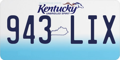 KY license plate 943LIX