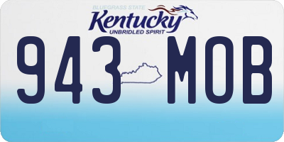 KY license plate 943MOB