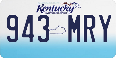 KY license plate 943MRY