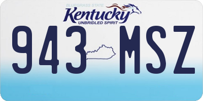 KY license plate 943MSZ
