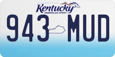 KY license plate 943MUD