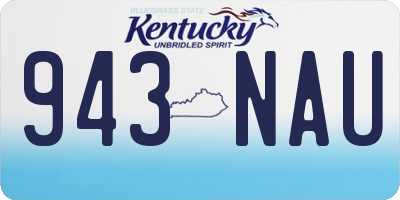 KY license plate 943NAU