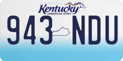 KY license plate 943NDU