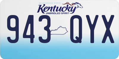 KY license plate 943QYX