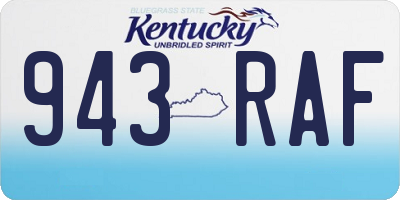 KY license plate 943RAF