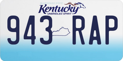 KY license plate 943RAP