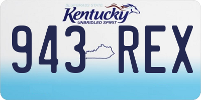 KY license plate 943REX