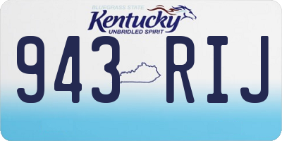 KY license plate 943RIJ