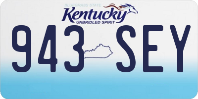 KY license plate 943SEY
