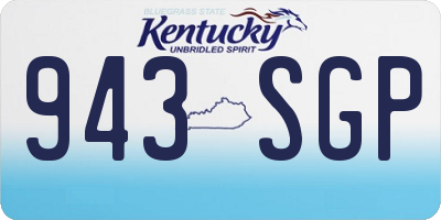 KY license plate 943SGP