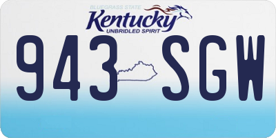 KY license plate 943SGW