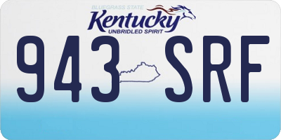 KY license plate 943SRF