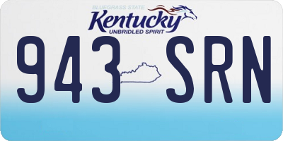 KY license plate 943SRN