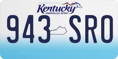 KY license plate 943SRO