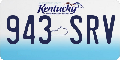 KY license plate 943SRV