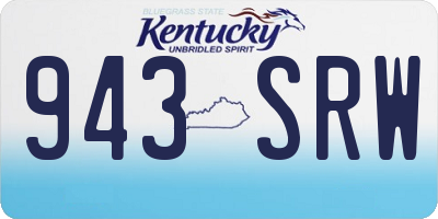 KY license plate 943SRW