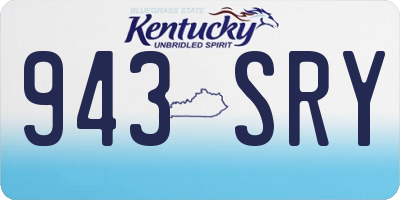 KY license plate 943SRY