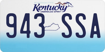 KY license plate 943SSA