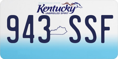 KY license plate 943SSF