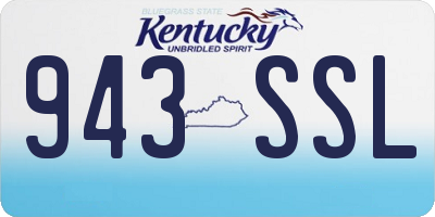 KY license plate 943SSL
