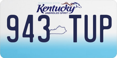 KY license plate 943TUP