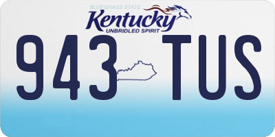 KY license plate 943TUS