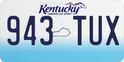 KY license plate 943TUX
