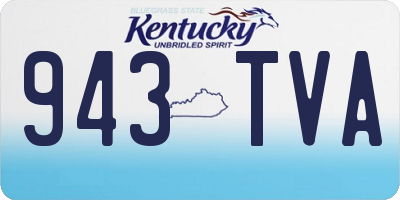 KY license plate 943TVA
