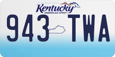KY license plate 943TWA