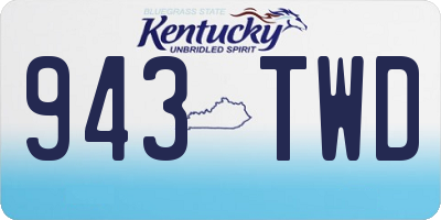 KY license plate 943TWD