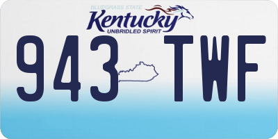 KY license plate 943TWF