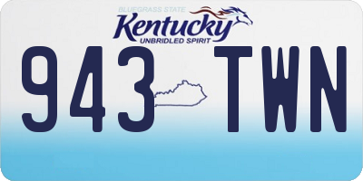 KY license plate 943TWN