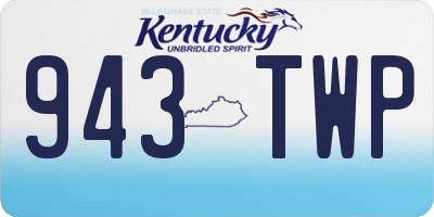KY license plate 943TWP