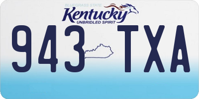 KY license plate 943TXA