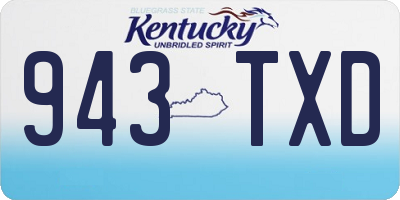 KY license plate 943TXD