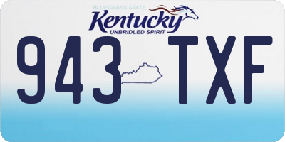 KY license plate 943TXF