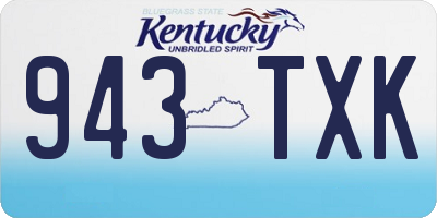 KY license plate 943TXK