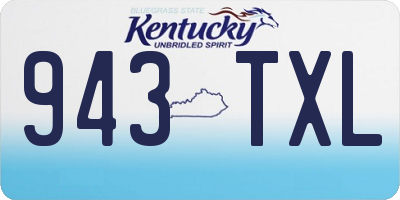 KY license plate 943TXL