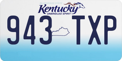 KY license plate 943TXP