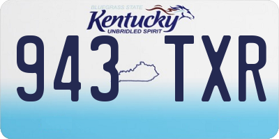 KY license plate 943TXR