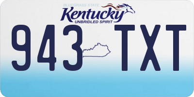 KY license plate 943TXT