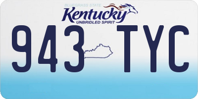 KY license plate 943TYC